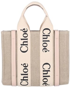 Chloé 'Woody' Small Tote Bag - White