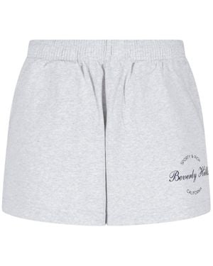 Sporty & Rich Embroidered Cotton Sweat Shorts - White