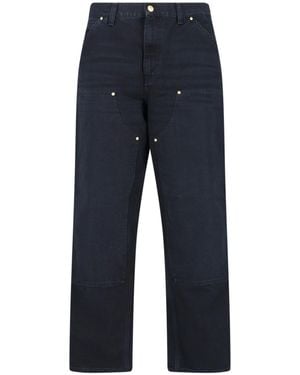 Carhartt Jeans Dritti "Double Knee" - Blu