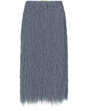 Dries Van Noten Fringed Midi Skirt - Blue