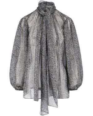 Dolce & Gabbana 100% Silk Button-Front Shirt For - Grey