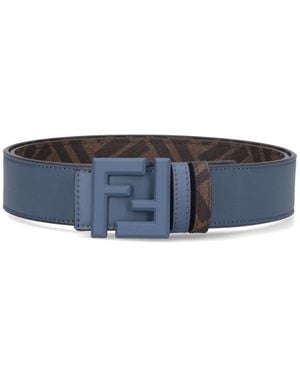 Fendi "Ff" Reversible Belt - Blue