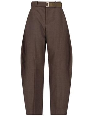 Sacai 100% Wool Trousers - Brown