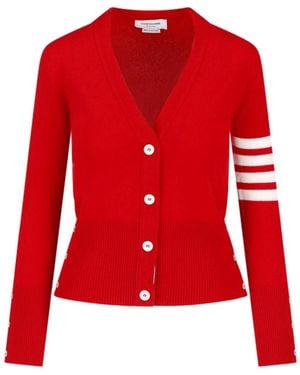 Thom Browne Cardigan "4-Bar" - Rosso