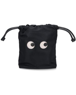 Anya Hindmarch Bucket Pouch "Eyes" - Black