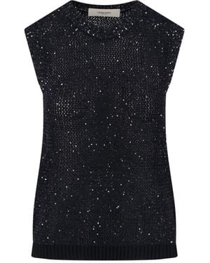 Golden Goose Sequin Knit Tank Top - Black