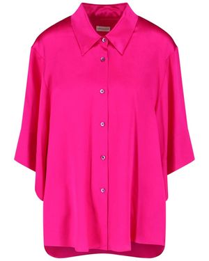 Dries Van Noten Clea Loose-Fitting Silk Blouse - Pink