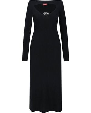 DIESEL Abito Maxi In Maglia - Nero