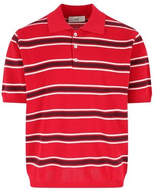 DUNST Striped Polo - Red