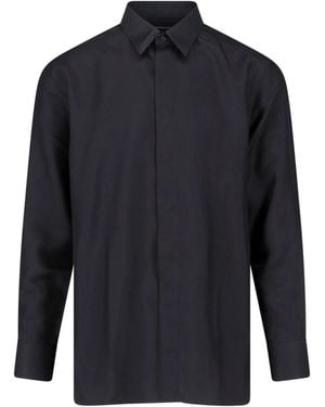 Tom Ford Luxury Cupro Silk Shirt With Mother-Of-Pearl Buttons - Blue