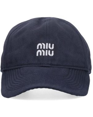 Miu Miu Denim Baseball Cap - Blue