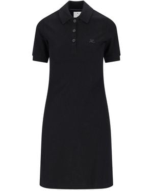 Courreges Sleek 100% Cotton Dress - Black