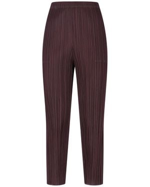 Pleats Please Issey Miyake Pantaloni Dritti - Viola