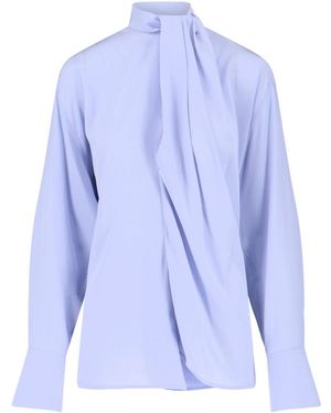 Victoria Beckham Camicia Lavallière In Seta - Blu