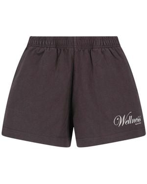Sporty & Rich Sport Shorts "1800 Health Disco" - Brown