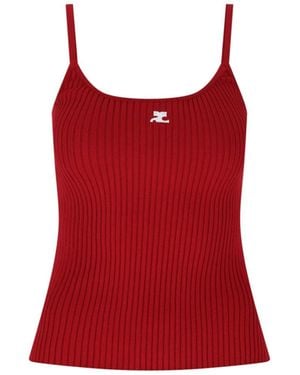 Courreges Tank Top A Coste "Reedition" - Rosso
