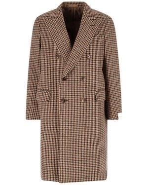 Caruso Double-Breasted Wool Coat - Brown