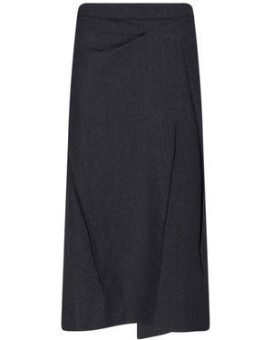 Victoria Beckham Asymmetrical Skirt With Subtle Texture - Black