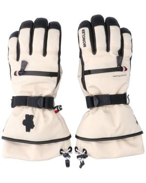 Moncler Guanti Imbottiti Logo - Bianco