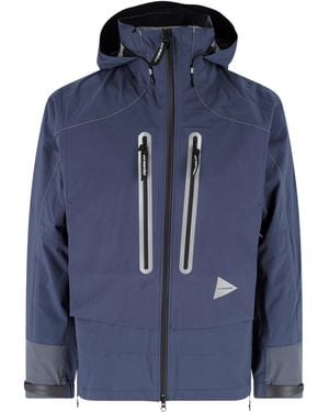 and wander Pertex Shield Waterproof Hooded Jacket - Blue