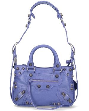 Balenciaga Borsa A Spalla Piccola "Neo Cagole" - Blu