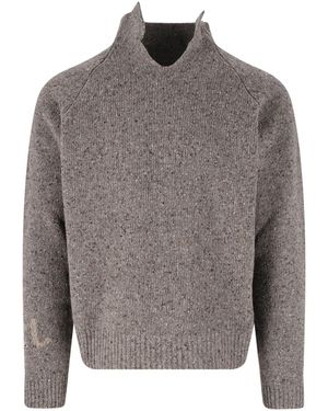 ERL Wool Blend High-Neck Jumper - Grey