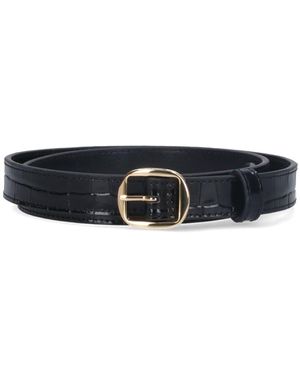 Coperni Crocodile Print Belt - Black