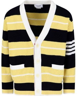 Thom Browne Striped Cardigan - Black