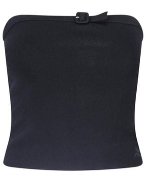 Courreges Top “Buckle Knit Bustier” - Blue
