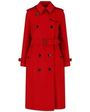 Burberry Double-Breasted Belted Trench Coat - Red