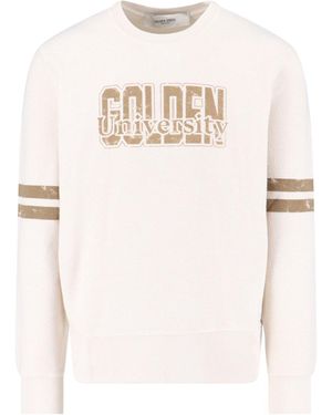 Golden Goose Felpa Girocollo Logo - Neutro