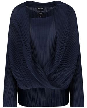Giorgio Armani Pleated Twin-Set - Blue