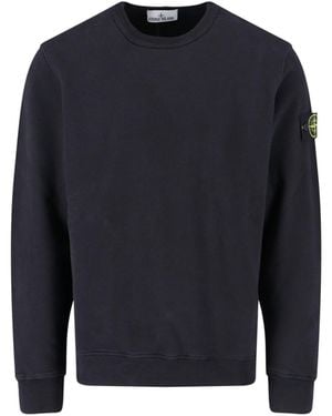Stone Island Logo Crewneck Sweatshirt - Blue