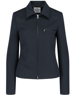 Courreges Giacca Zip Logo - Blu