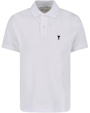 Ami Paris Classic Logo Polo Shirt For - White