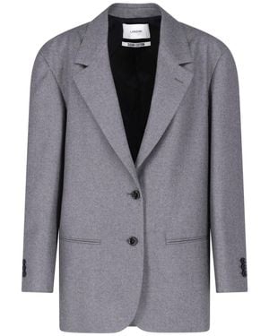 Lardini Single-Breasted Cashmere Blazer - Grey
