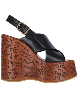 Chloé Maxime Wedge Sandal - Brown