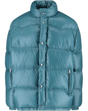 Prada Logo Padded Down Jacket - Blue