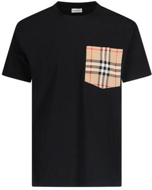 Burberry Cotton Crew Neck T-Shirt - Black