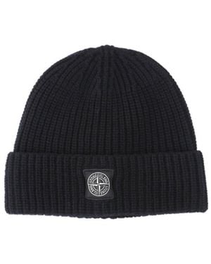 Stone Island Virgin Wool Beanie - Black