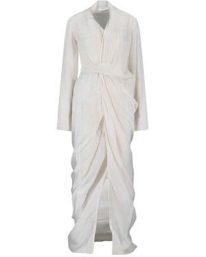 Rick Owens Wrapped Maxi Dress - White
