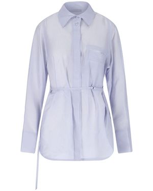 Low Classic Camicia Con Cintura - Blu