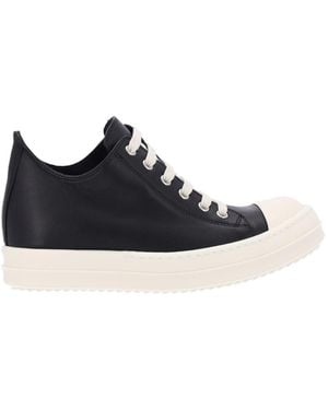 Rick Owens Low-Top Leather Trainers - Black