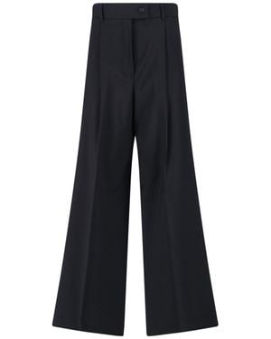 Sportmax Pantaloni In Lana Vergine - Blu