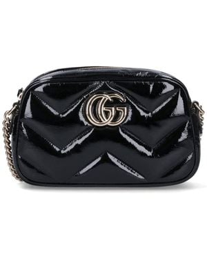 Gucci Borsa A Spalla Piccola "Gg Marmont" - Nero