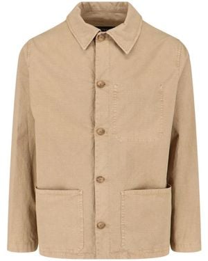 White Sand Button Jacket - Natural