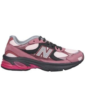 New Balance Leather And Mesh Trainers - Purple