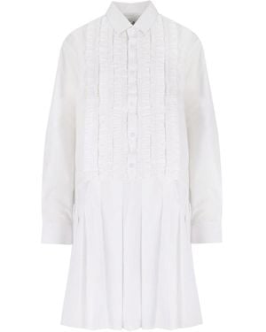 HODAKOVA 'Tennis Frill' Shirt Midi Dress - White