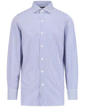 Finamore 1925 Stripe Shirt - Blue