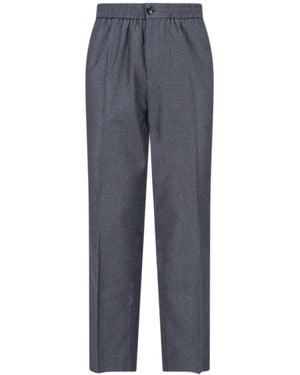 Ami Paris Pantaloni In Lana Vergine - Blu